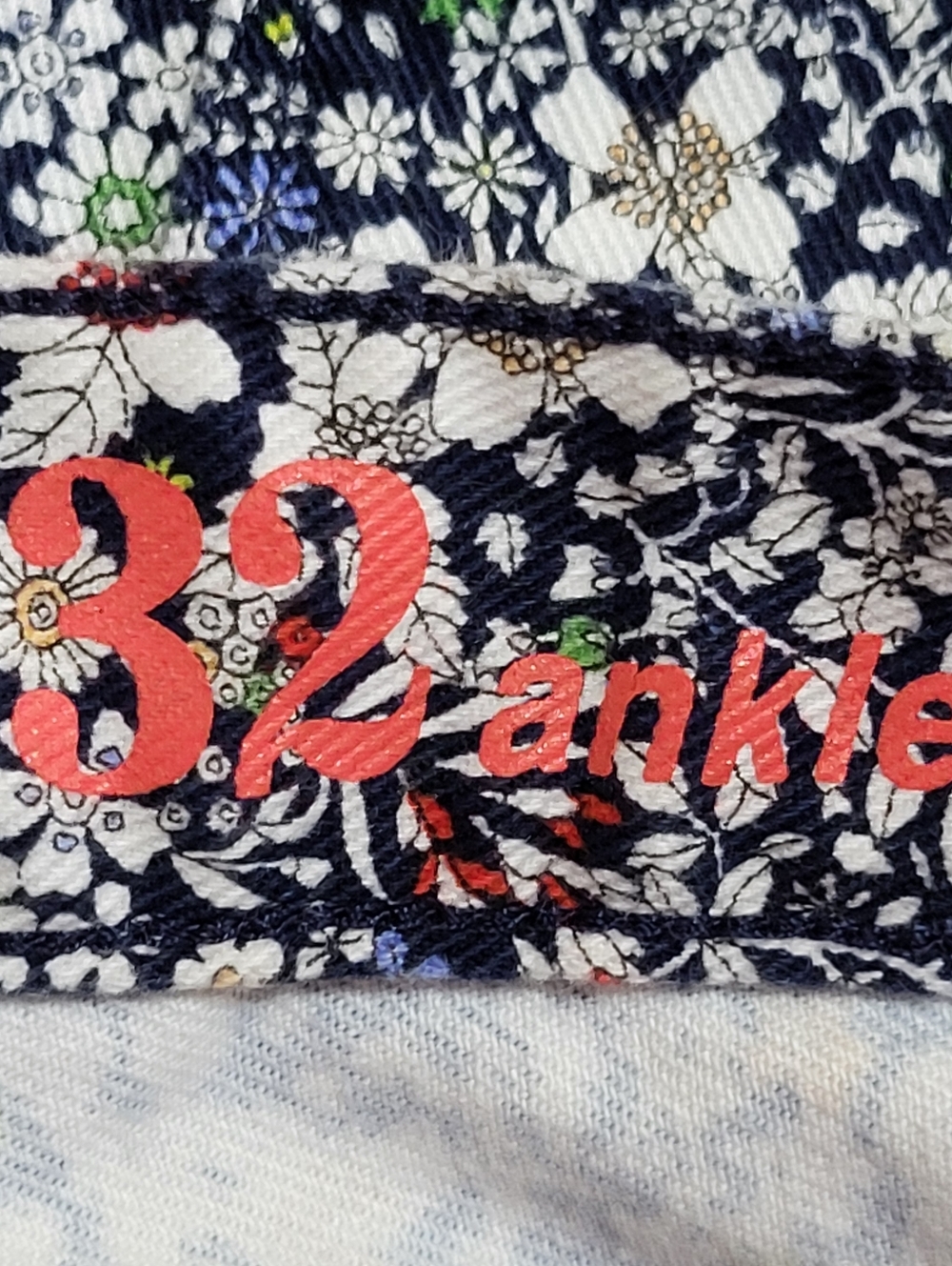 J. Crew Floral Ankle Jeans - Black, White & Red - Picture 7 of 15